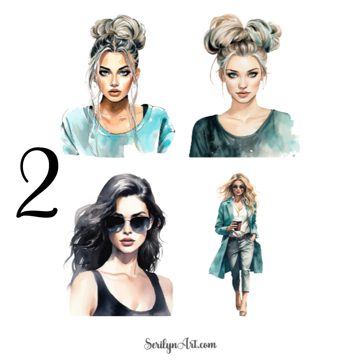 Teal Fashion Sticker Sheet