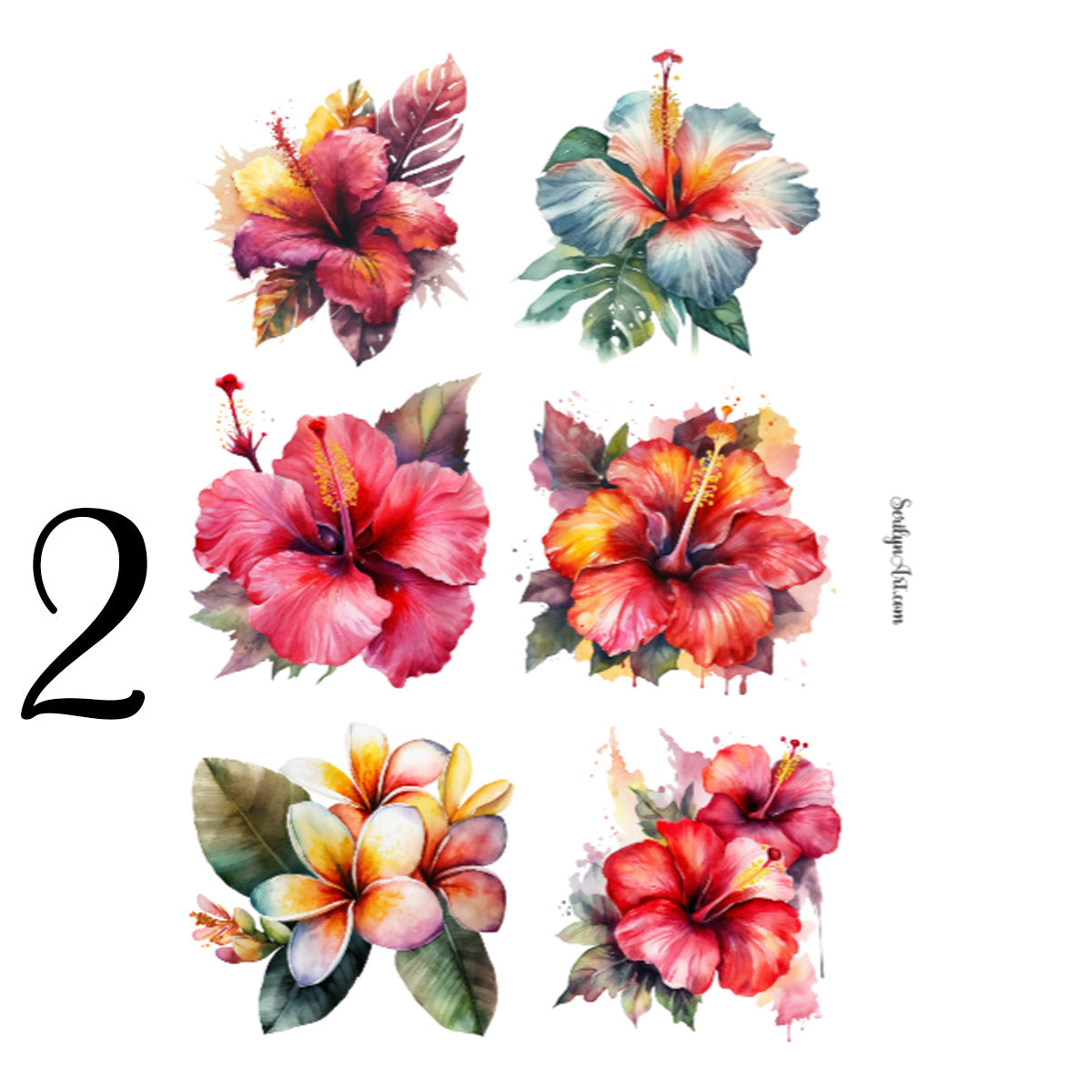 Tropical Flowers Sticker Sheet