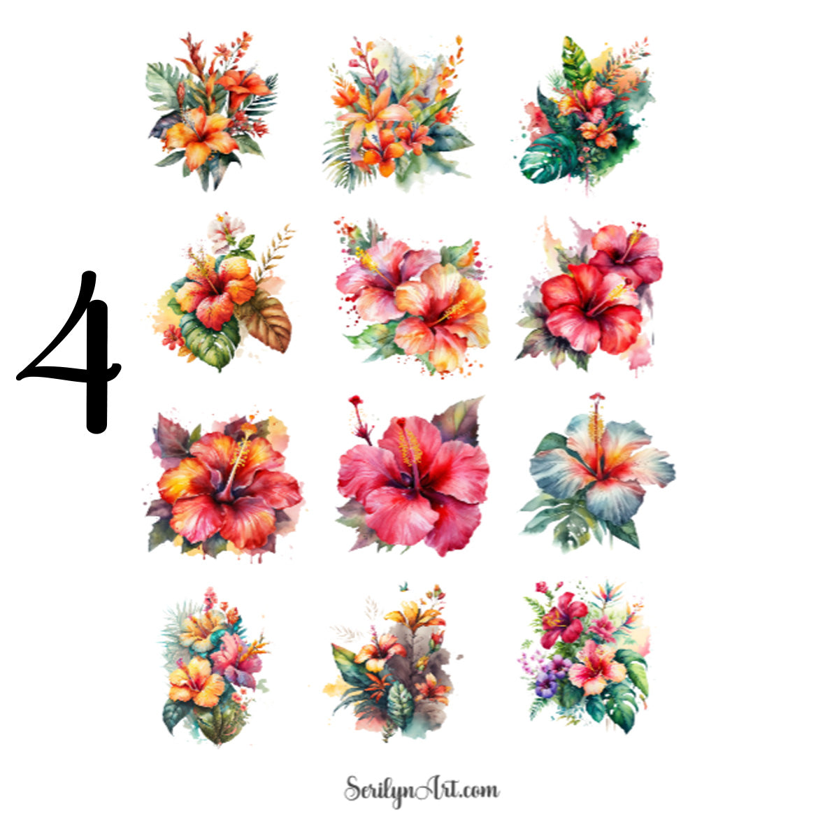 Tropical Flowers Sticker Sheet