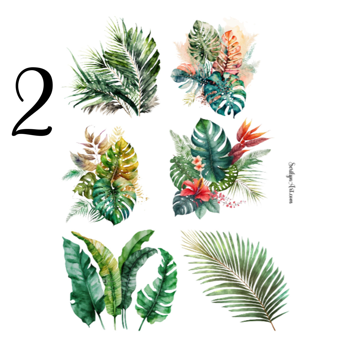 Tropical Leaves Sticker Sheet