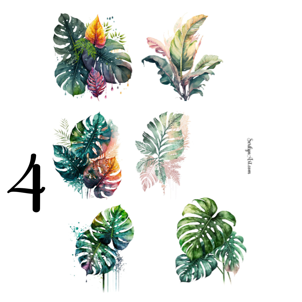 Tropical Leaves Sticker Sheet