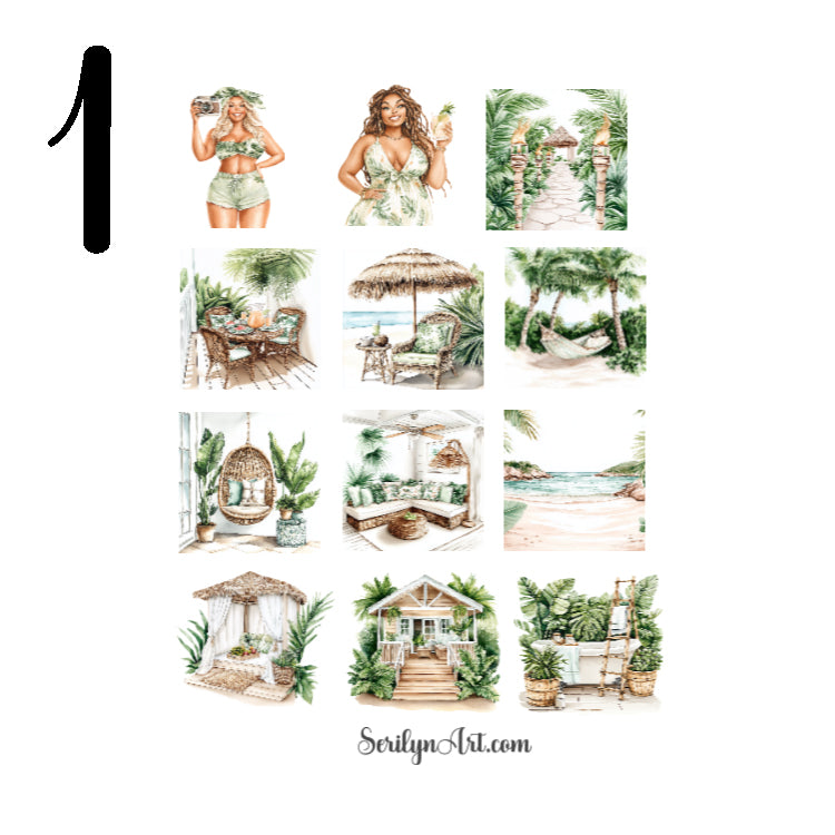 Tropical Vibes Sticker Sheet