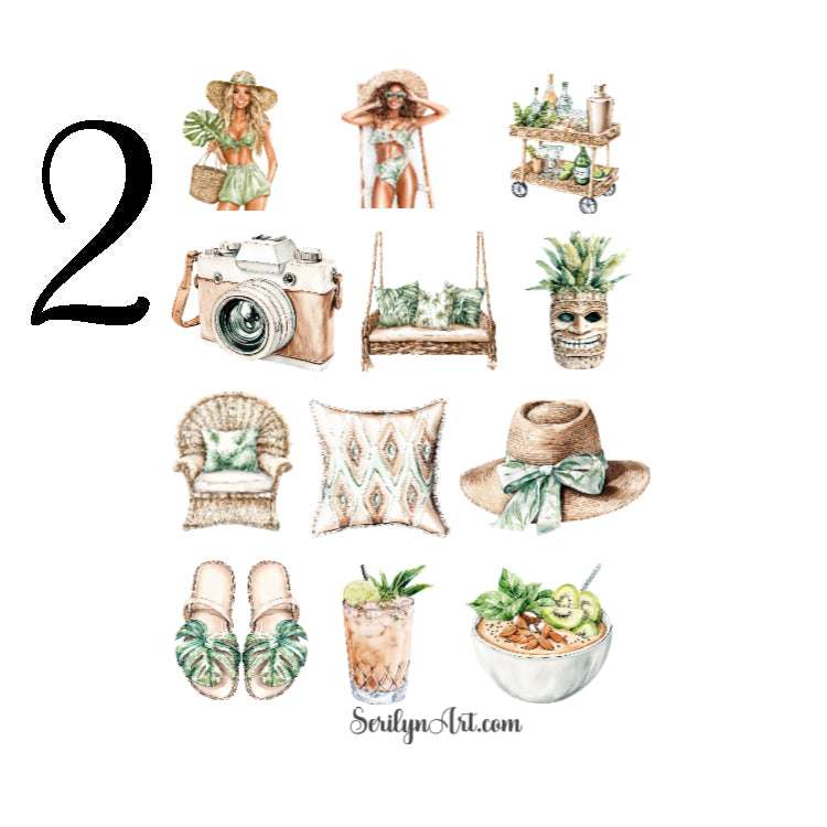 Tropical Vibes Sticker Sheet