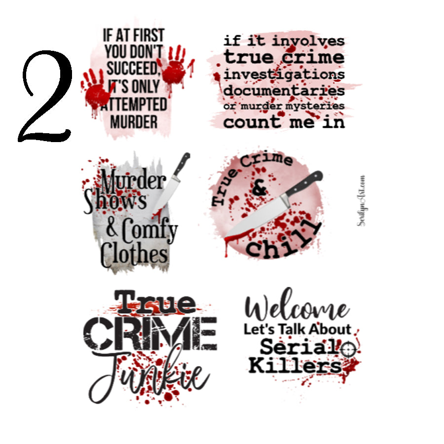 True Crime Quote Sticker Sheet