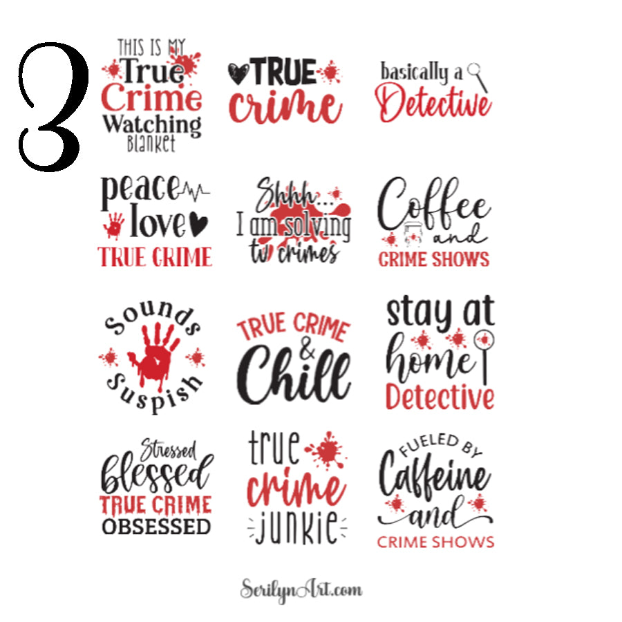 True Crime Quote Sticker Sheet