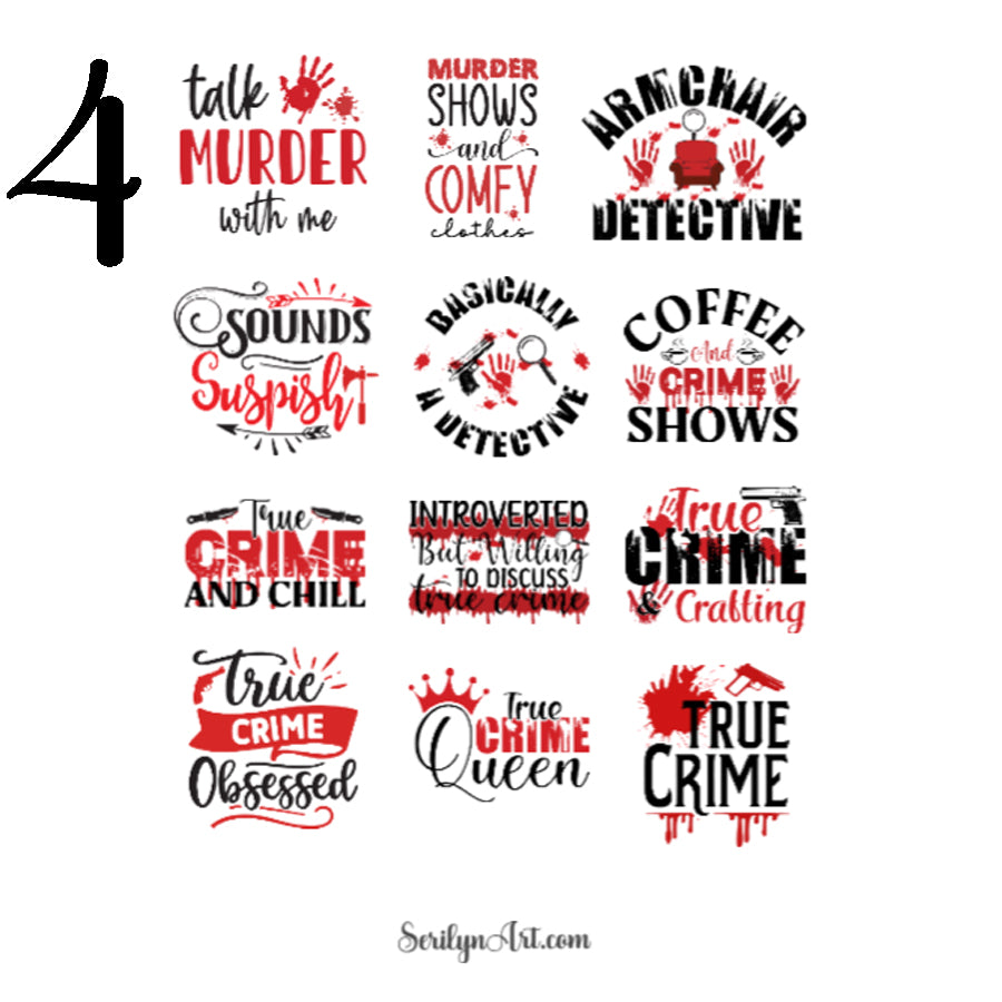 True Crime Quote Sticker Sheet