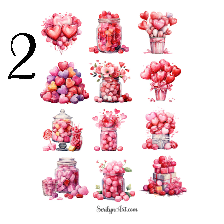 Valentines Candy Sticker Sheet