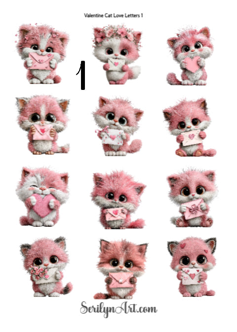 Valentine Cat Love Letters