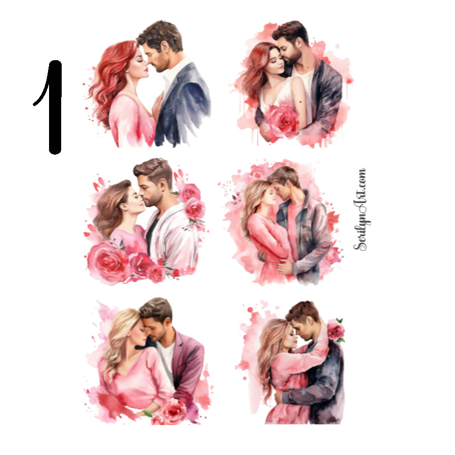 Valentine Couples Sticker Sheet