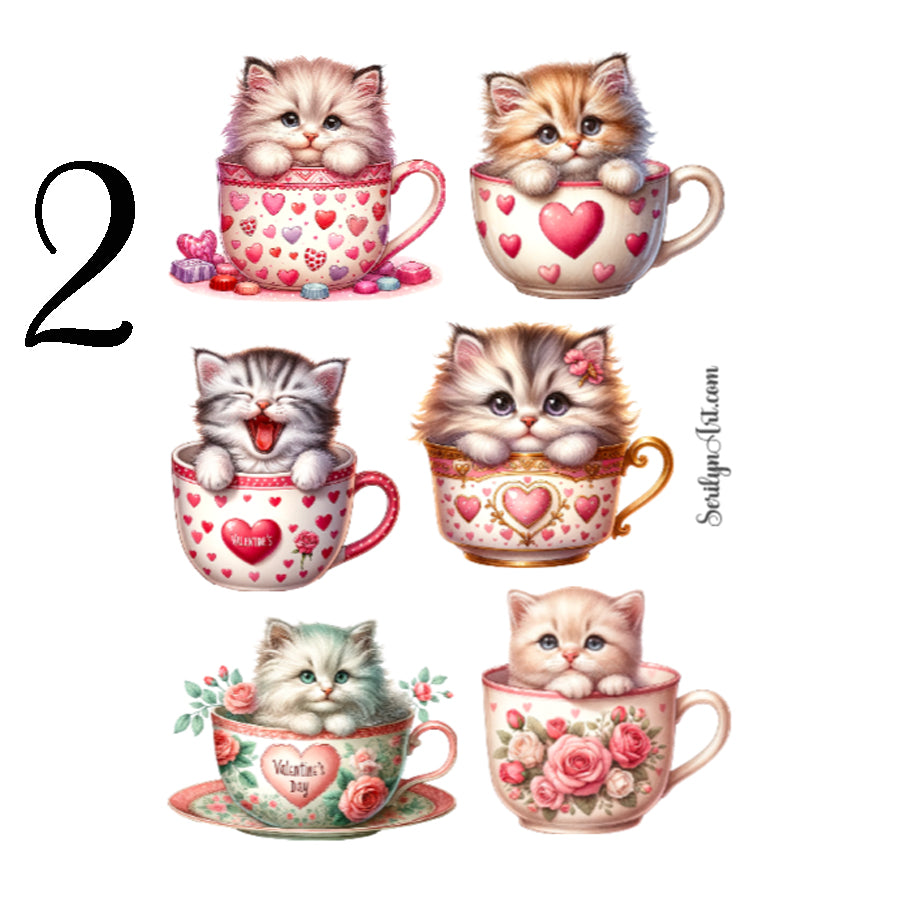 Valentine Kittens Sticker Sheet