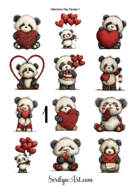 Valentines Day Pandas