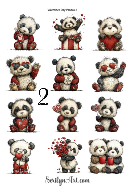 Valentines Day Pandas