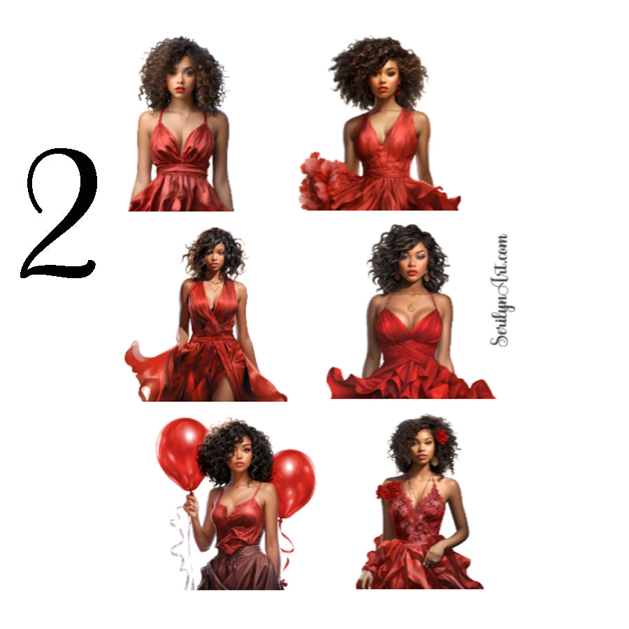 Valentines Girls Sticker Sheet