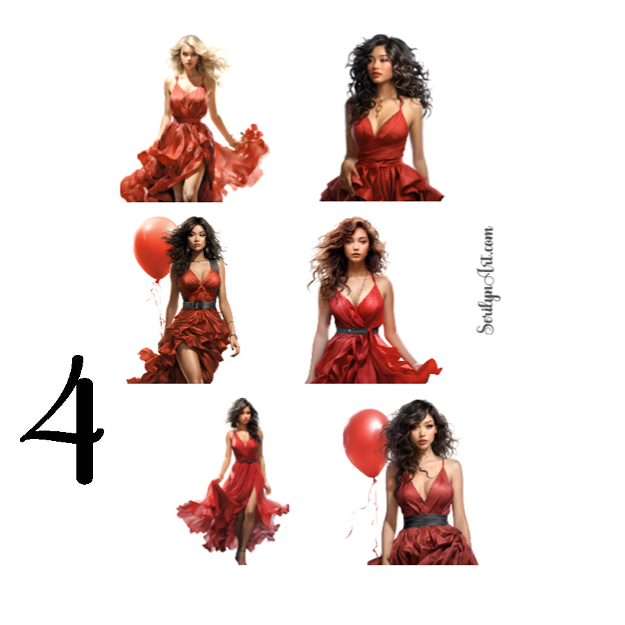 Valentines Girls Sticker Sheet