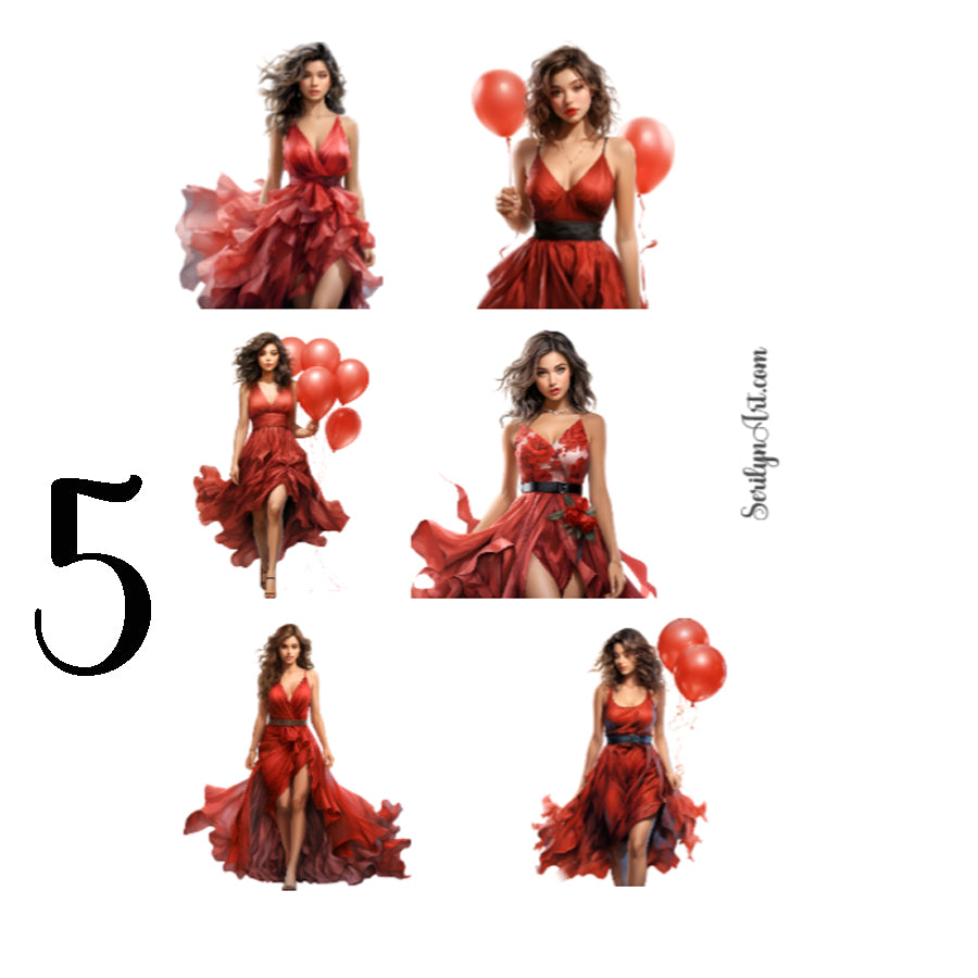 Valentines Girls Sticker Sheet