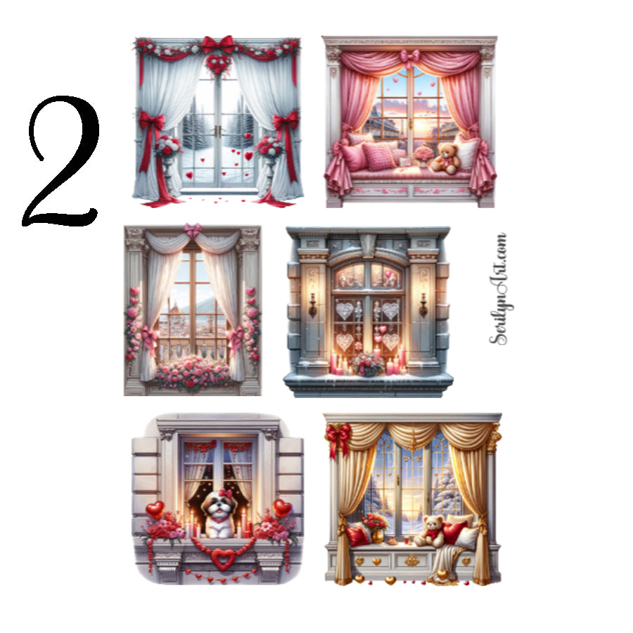 Valentine Windows Sticker Sheet