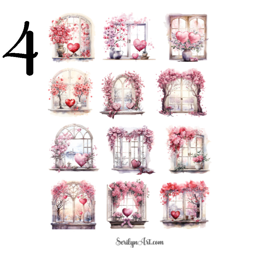 Valentine Windows Sticker Sheet