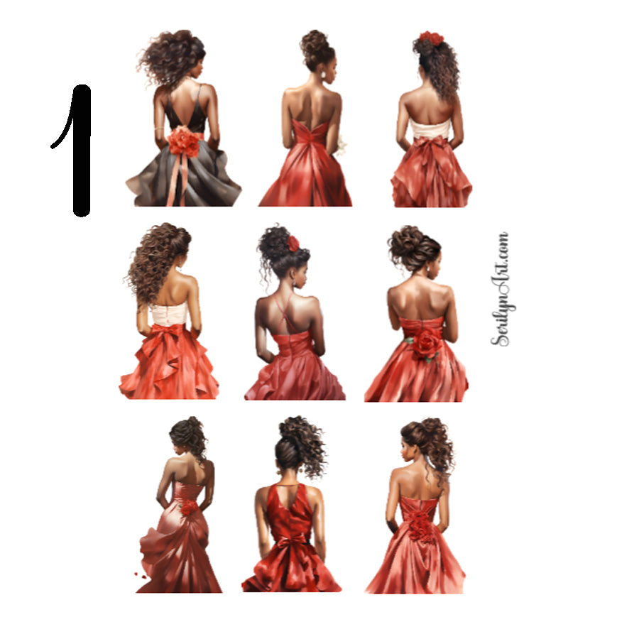 Valentine Womens Backs Sticker Sheet