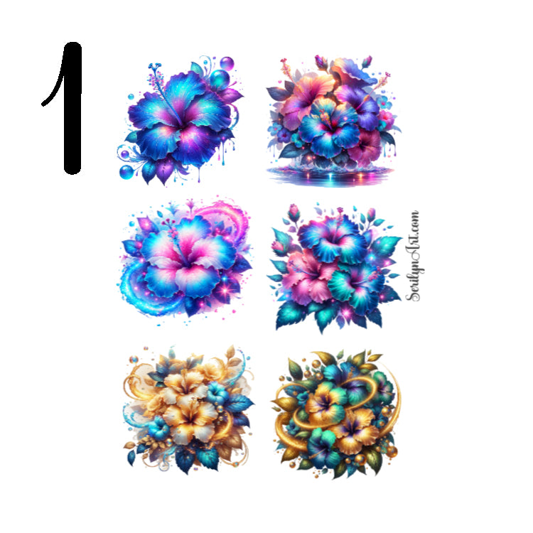 Vibrant Colorful Flowers Sticker Sheet