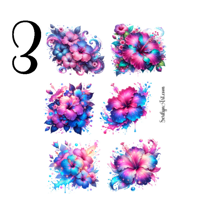 Vibrant Colorful Flowers Sticker Sheet