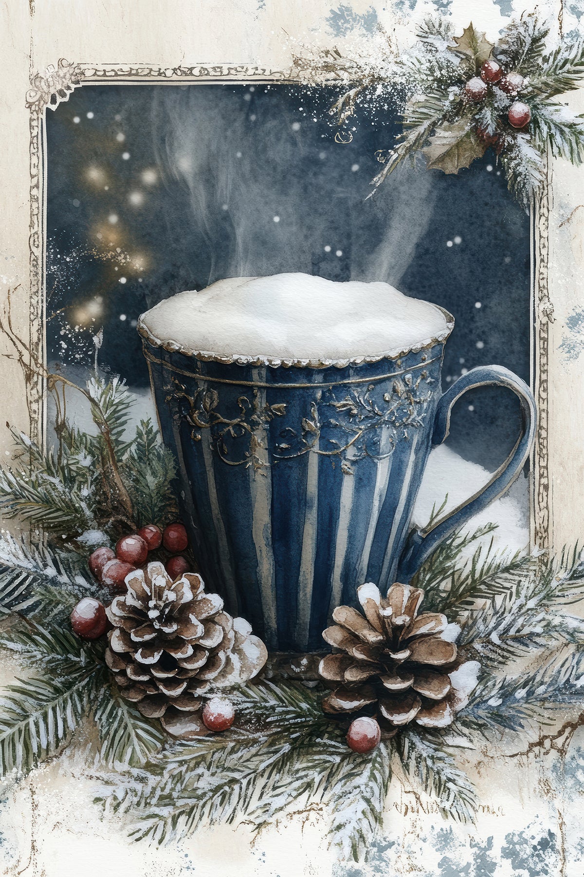 Vintage Blue Christmas 1 Dashboards