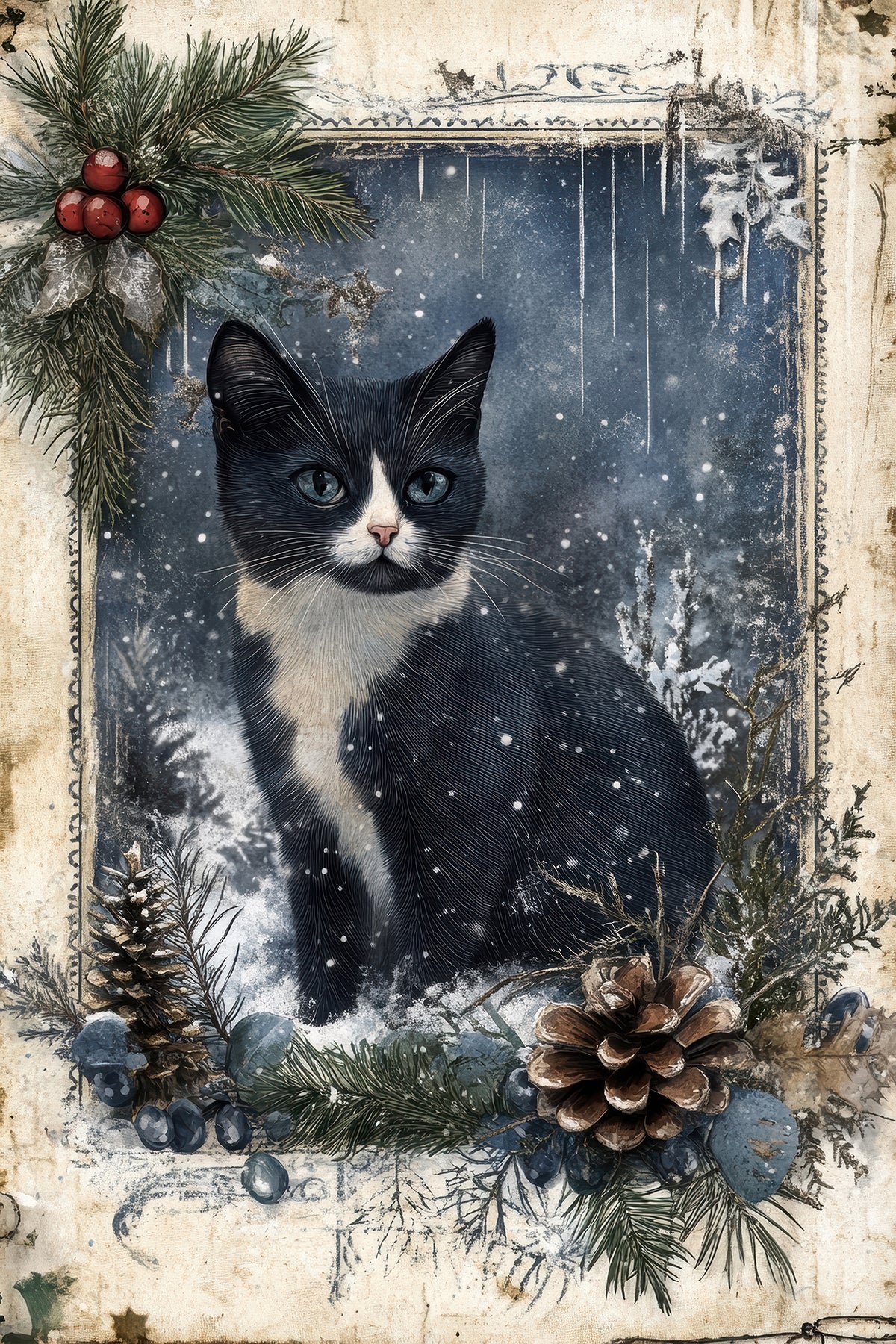 Vintage Blue Christmas 2 Dashboards