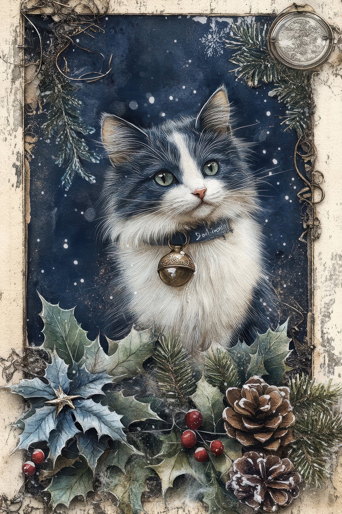 Vintage Blue Christmas 2 Dashboards