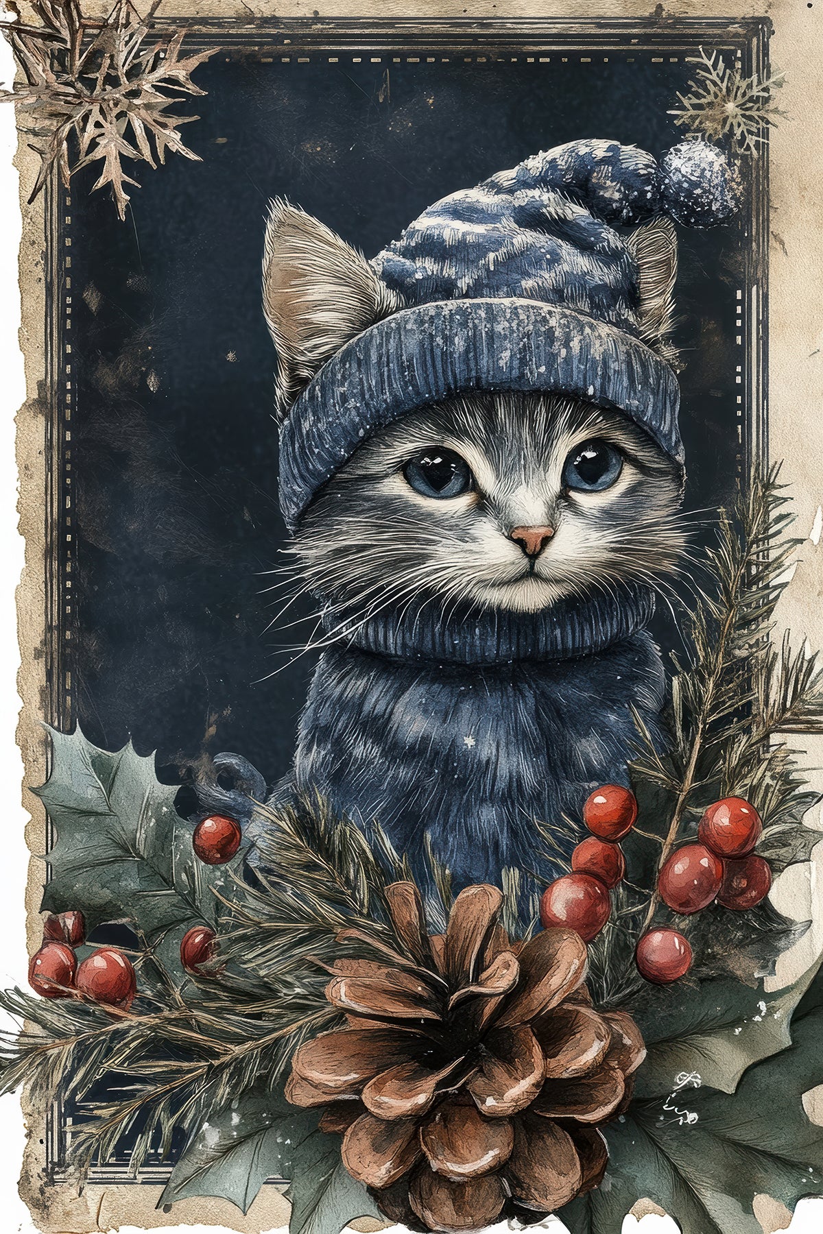 Vintage Blue Christmas 2 Dashboards