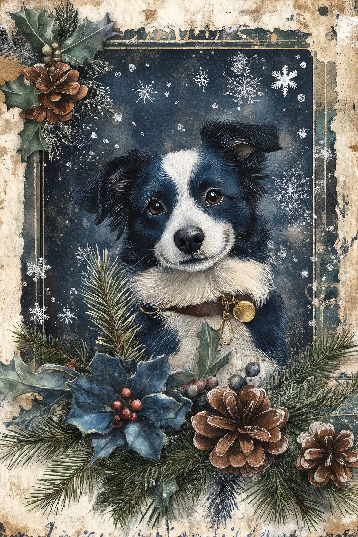 Vintage Blue Christmas 2 Dashboards