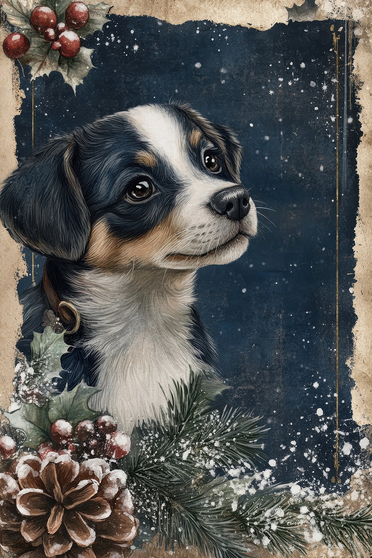 Vintage Blue Christmas 2 Dashboards