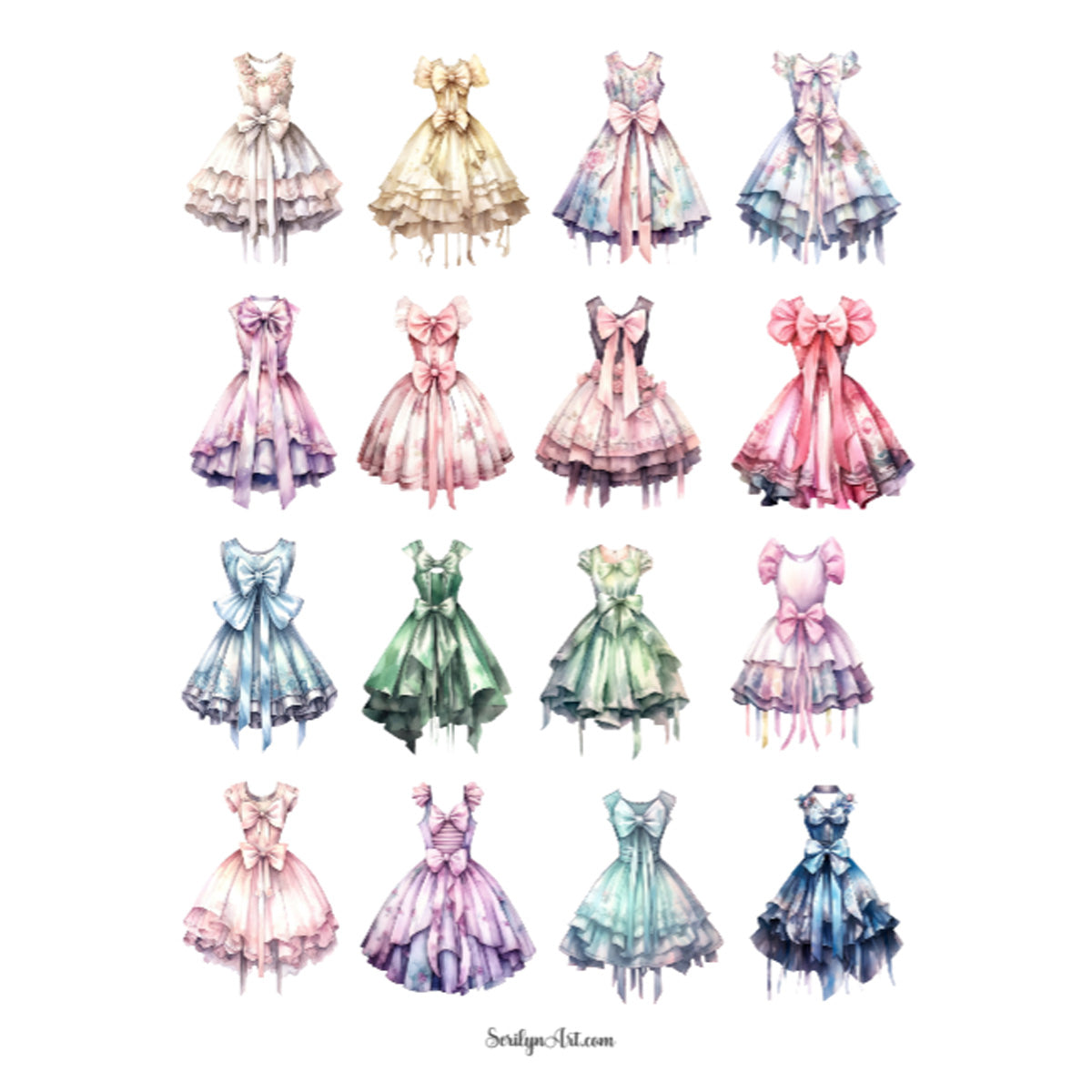 Vintage Dresses Sticker Sheet