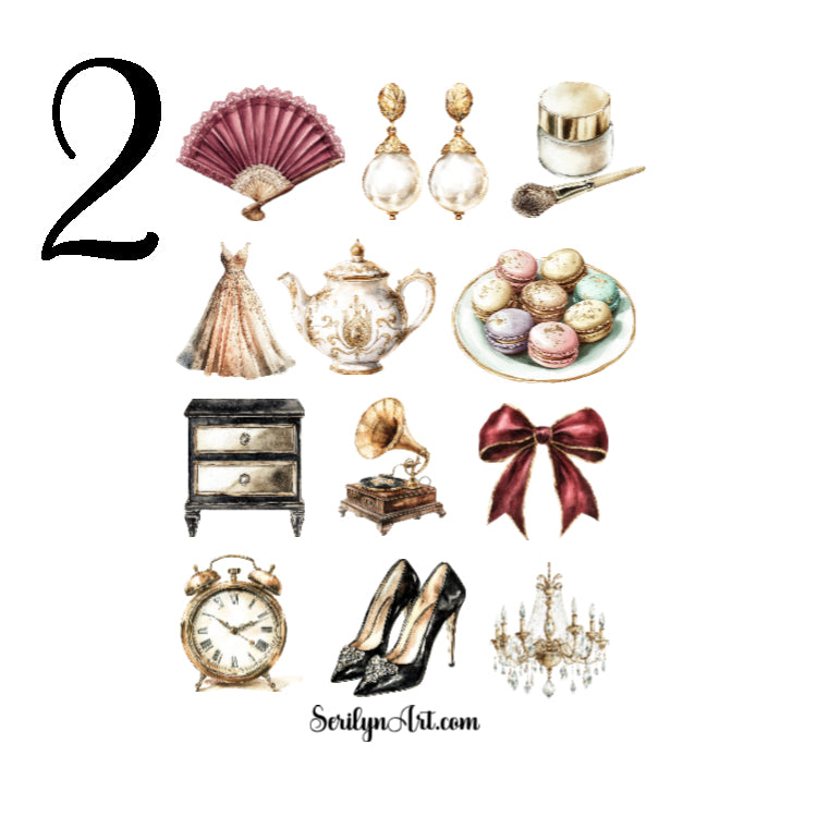 Vintage Glam Sticker Sheet