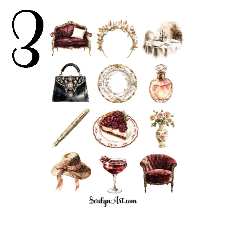 Vintage Glam Sticker Sheet