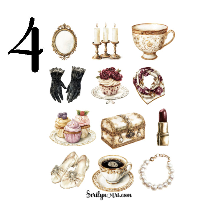 Vintage Glam Sticker Sheet