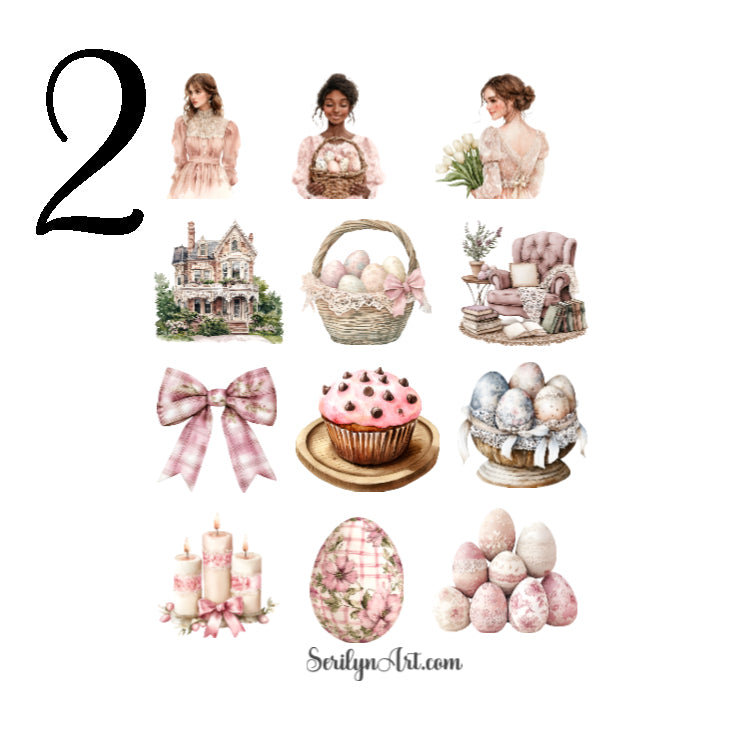 Vintage Lace Easter Sticker Sheet