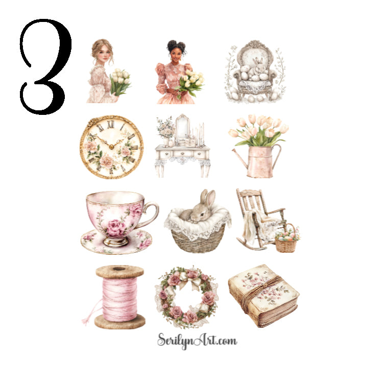 Vintage Lace Easter Sticker Sheet