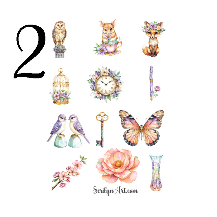 Vintage Meadow Garden Sticker Sheet