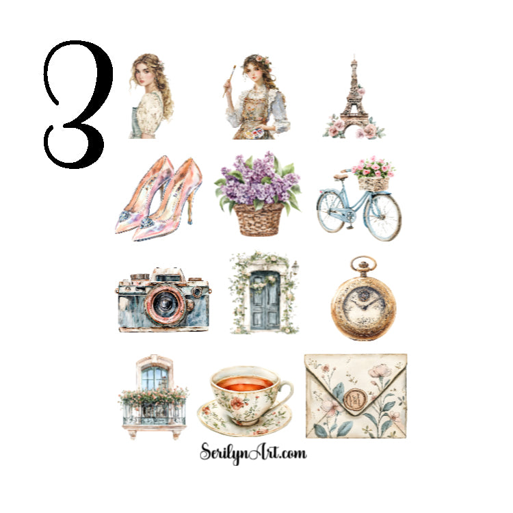 Vintage Paris Dreams Sticker Sheet