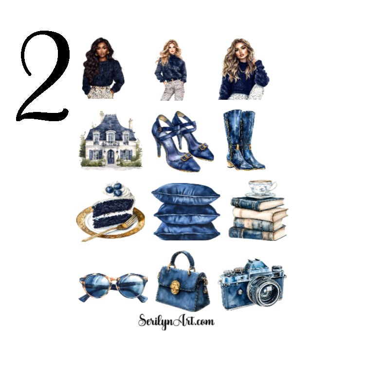 Vintage Velvet Blue Sticker Sheet