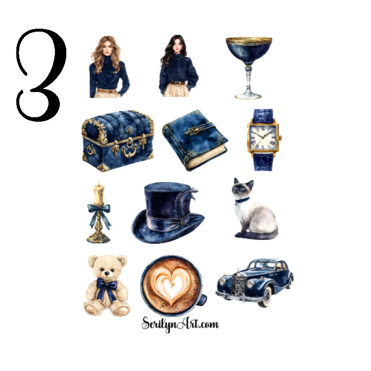 Vintage Velvet Blue Sticker Sheet