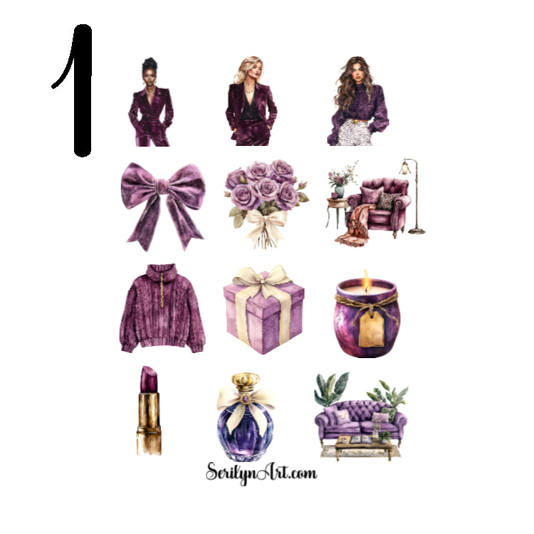 Vintage Velvet Plum Sticker Sheet