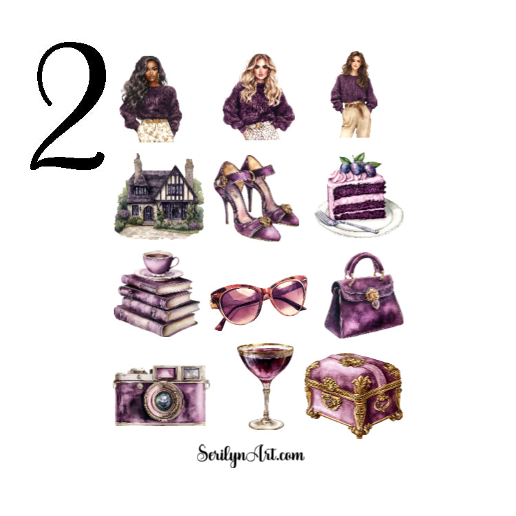 Vintage Velvet Plum Sticker Sheet