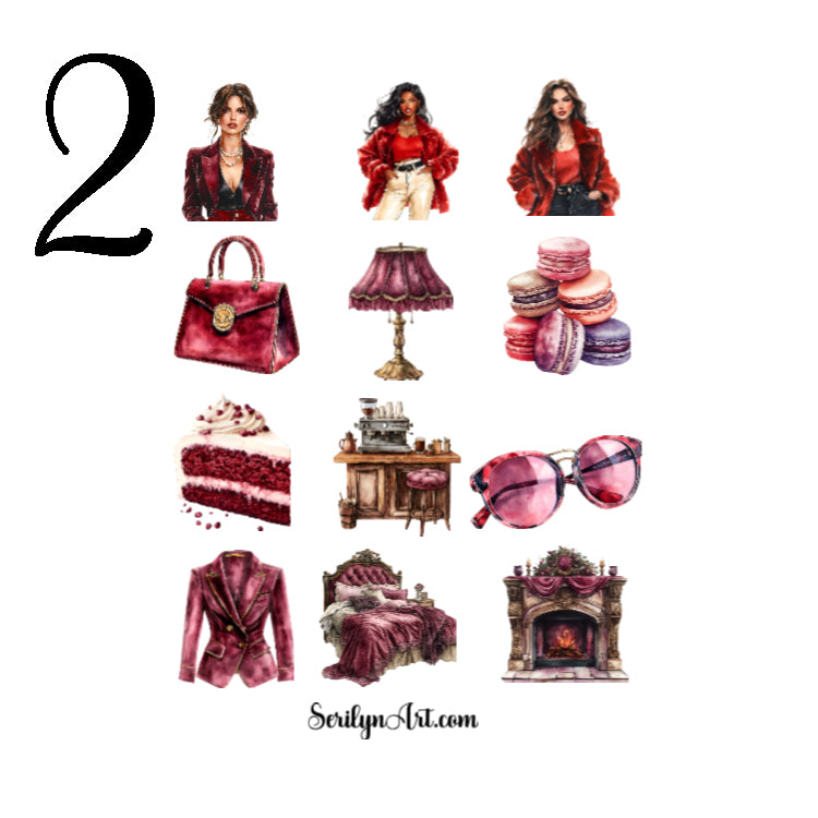 Vintage Velvet Red Sticker Sheet