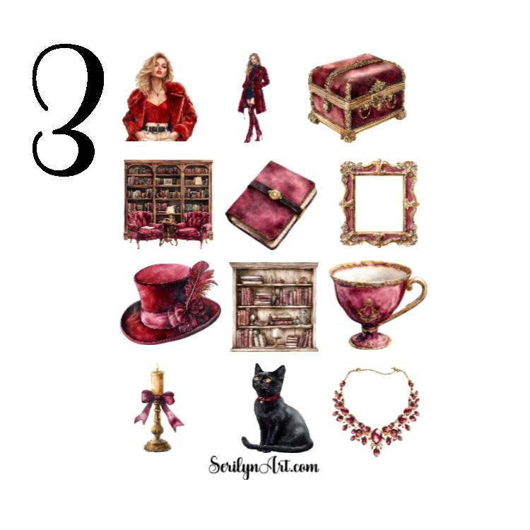 Vintage Velvet Red Sticker Sheet