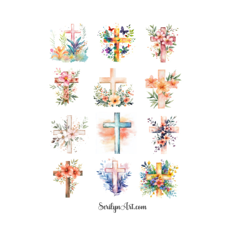 Watercolor Faith Sticker Sheet
