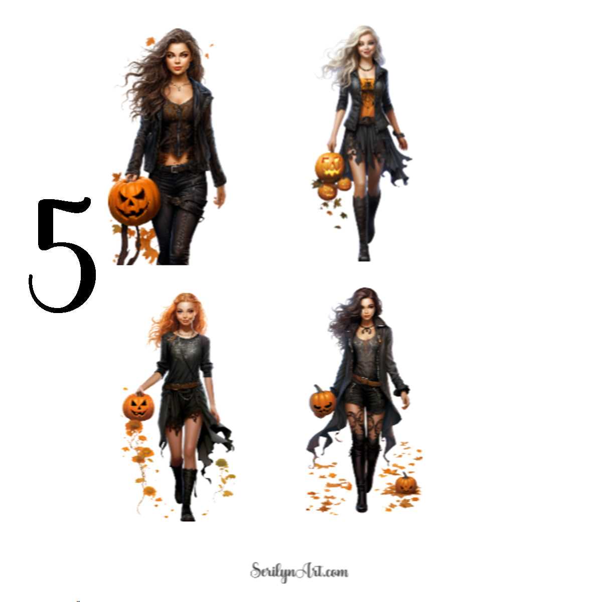 Watercolor Halloween Girls Sticker Sheet