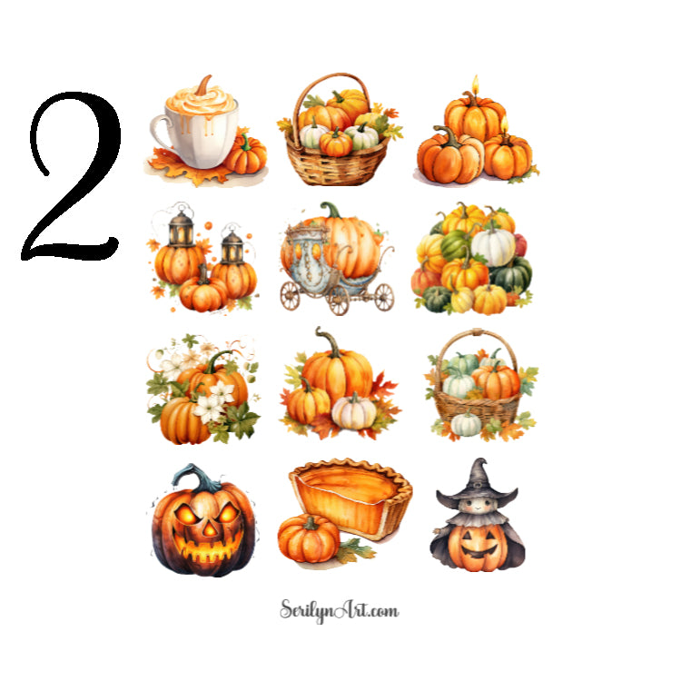 Watercolor Pumpkins Sticker Sheet