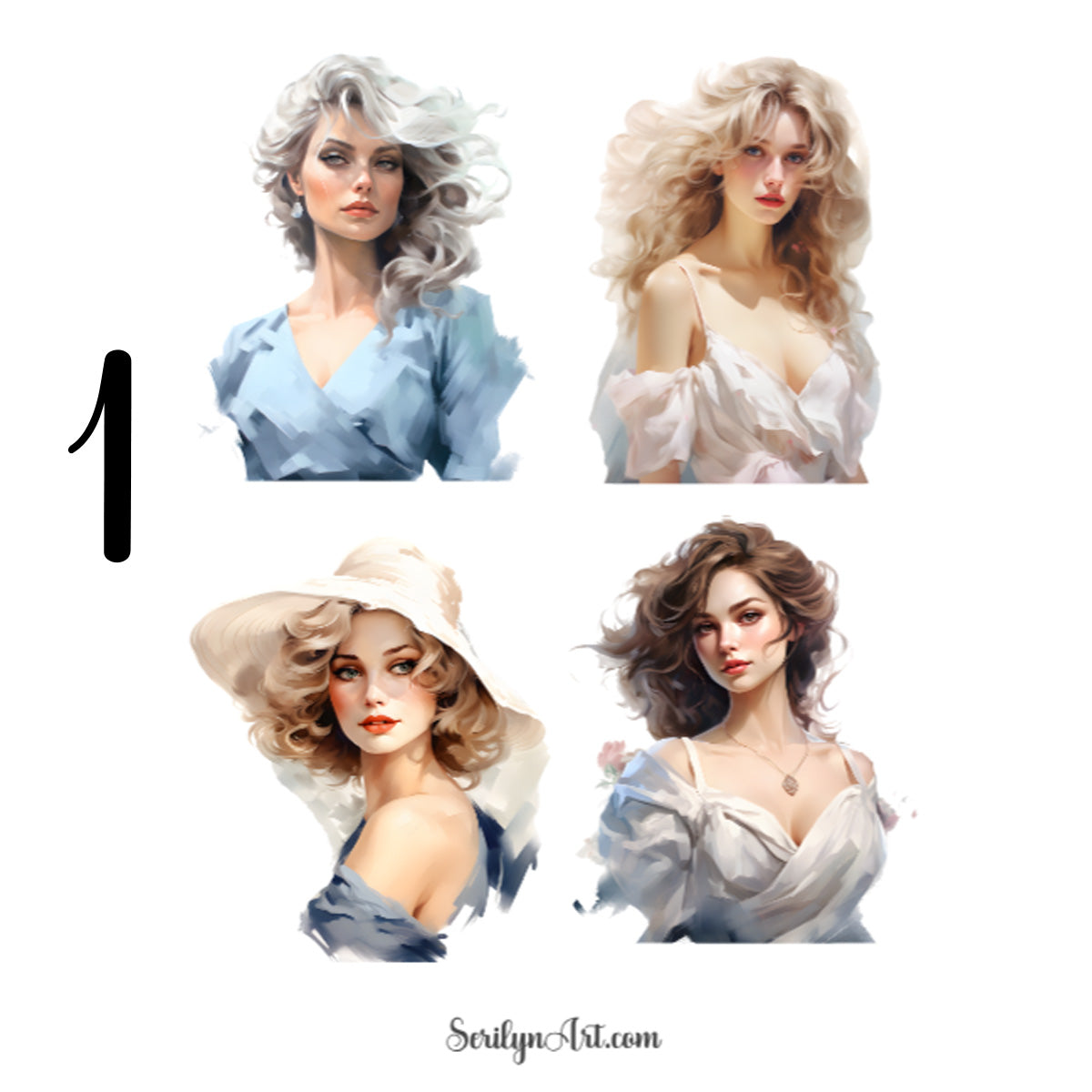 Watercolor Women Sticker Sheet