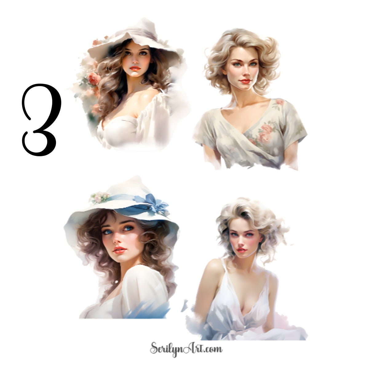 Watercolor Women Sticker Sheet