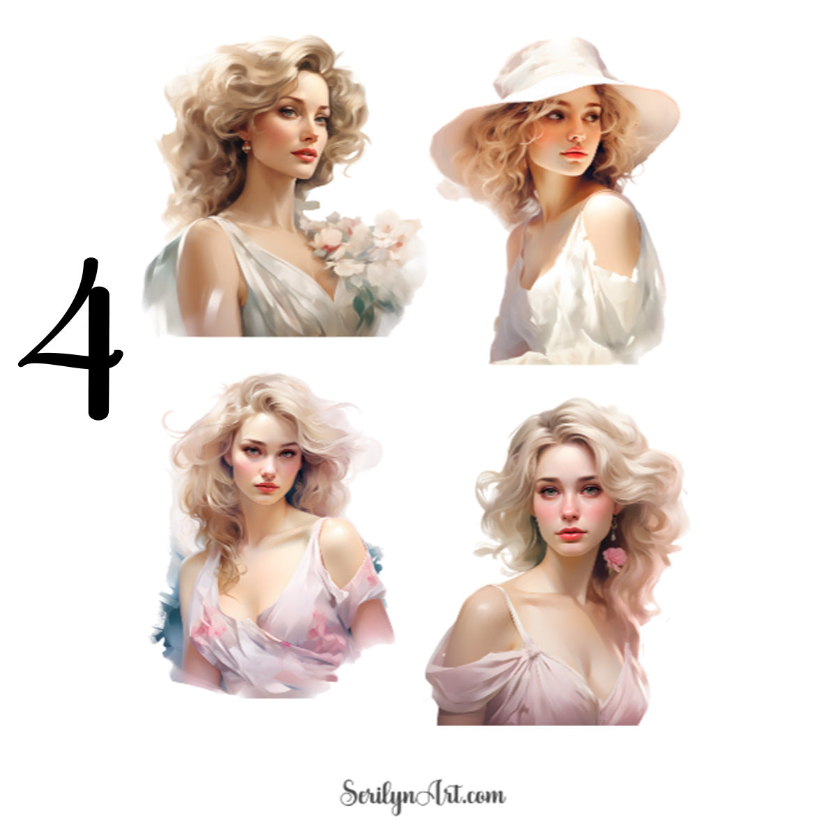 Watercolor Women Sticker Sheet